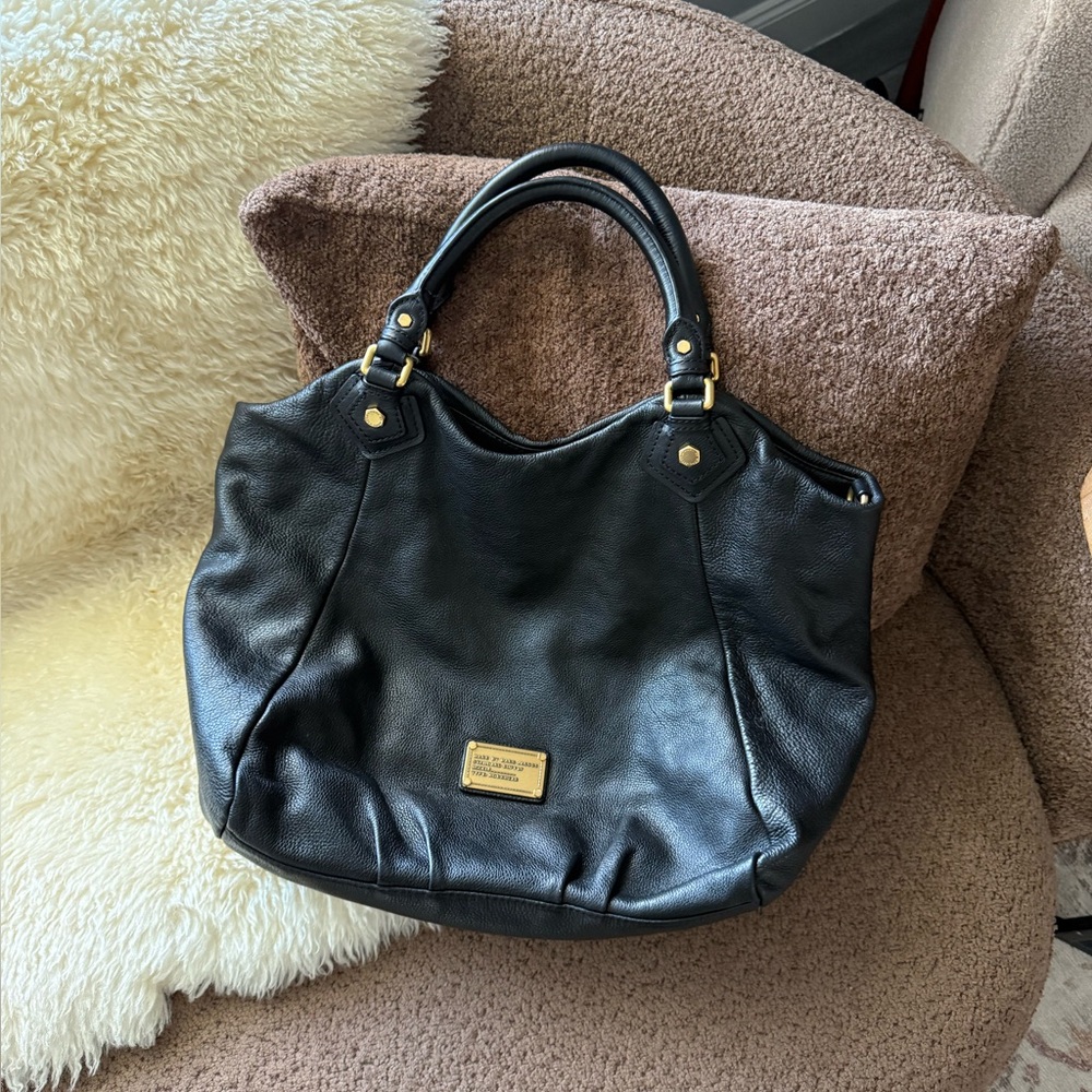 Marc by Marc Jacob Classic Q Francesca Black Leather Hobo Bag